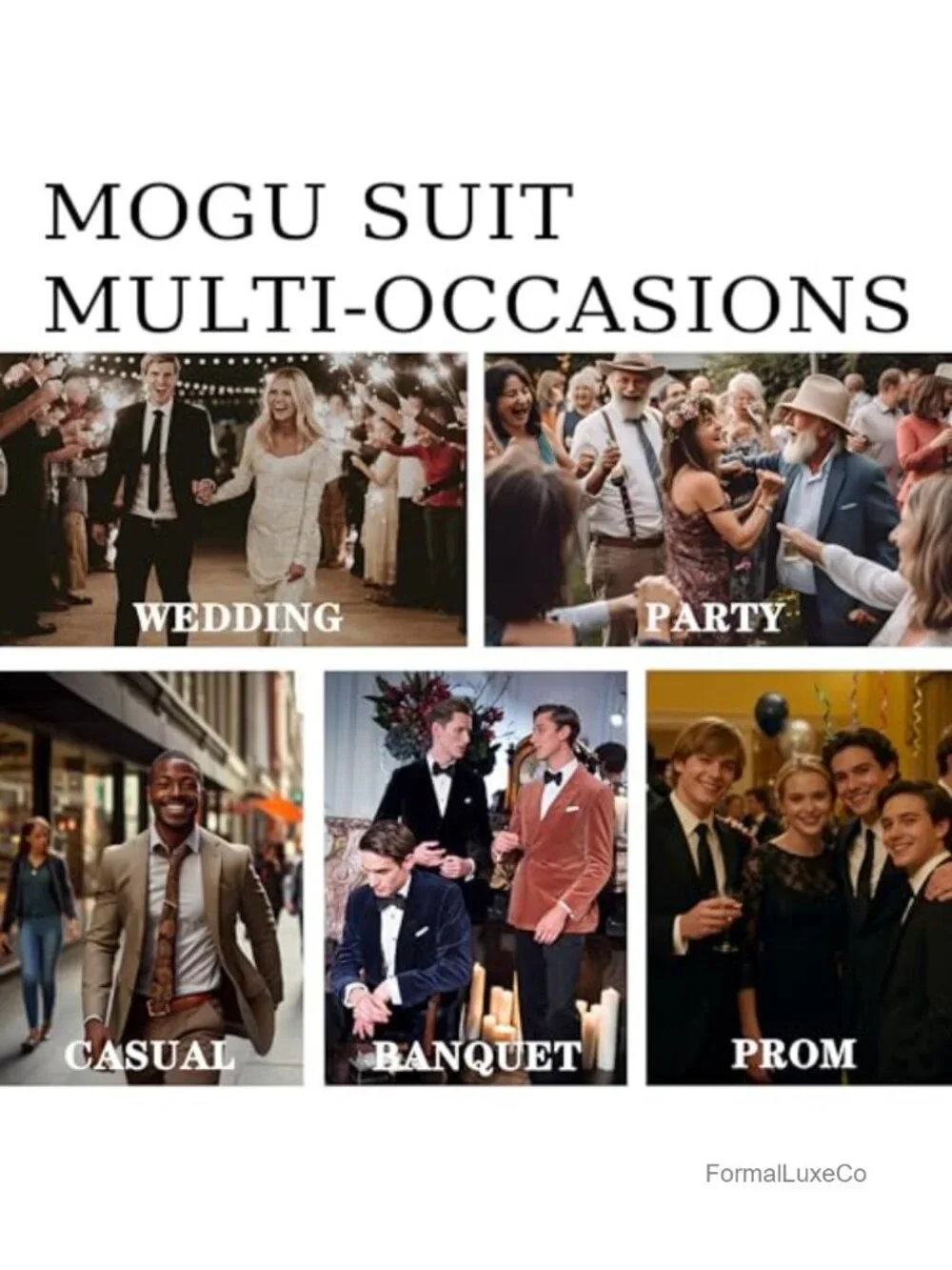 3 Piece Jacquard Tuxedo Suit with Rhinestone Lapel for Men Wedding Prom